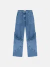 Attico Sky Blue Baggy Jeans With Large Pockets In Sky Blue