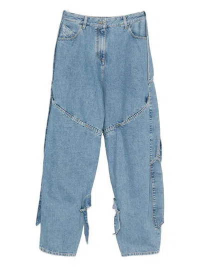 Attico Sky Blue Loose Mid Rise Jeans