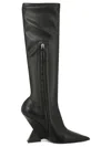 ATTICO SLEEK AND SOPHISTICATED BLACK LEATHER PULL-ON BOOTS