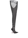 Attico Cheopissima 105mm Thigh-high Boots In Grey