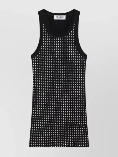 ATTICO SLEEVELESS COTTON TOP CRYSTAL STUDS