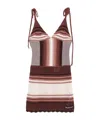 Attico Chocolate Brown Cotton Mini Dress