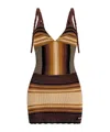 Attico Printed Crochet Mini Dress