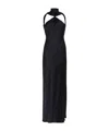 Attico High-neck Twisted Maxi Dress In Black
