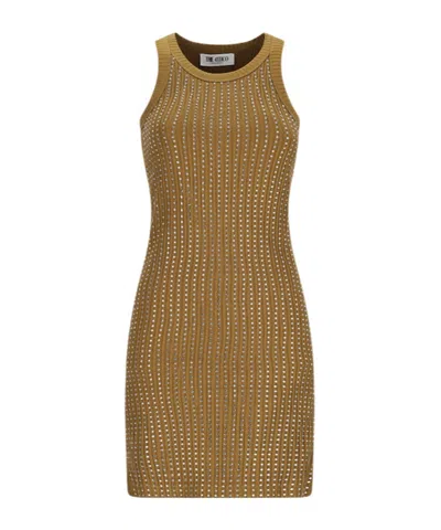 Attico Sleeveless Dress In Brown