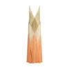 Attico The  Long Tulle Dress With Geometric Inserts