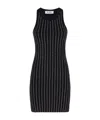 Attico Sleeveless Cotton Top Crystal Studs In Black