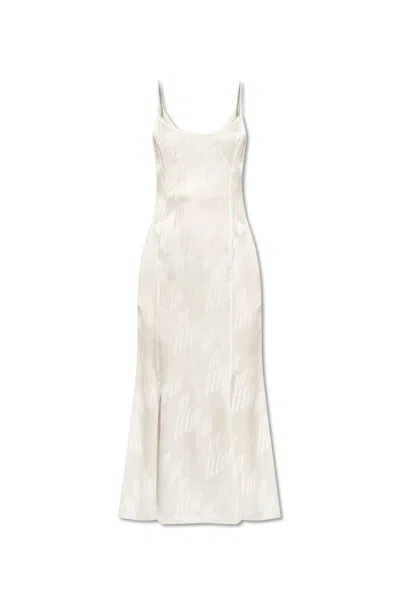 Attico The  Sleeveless Satin Slip Dress In White