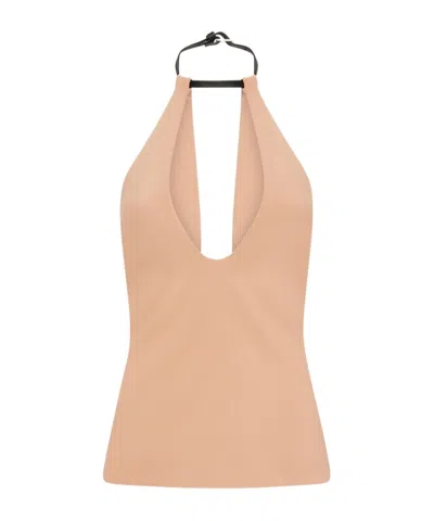 Attico Sleeveless Shirt In Nude