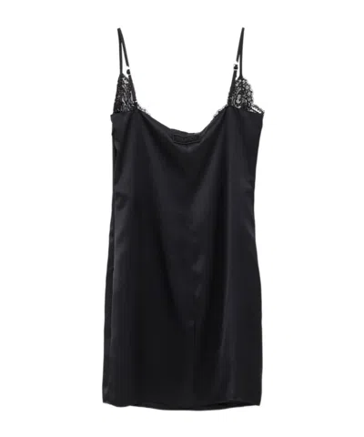 Attico Sleeveless Suspender Dress In Black