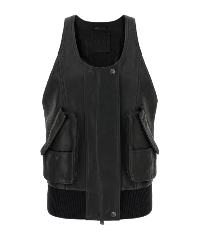 Attico Sleeveless Vest In Black