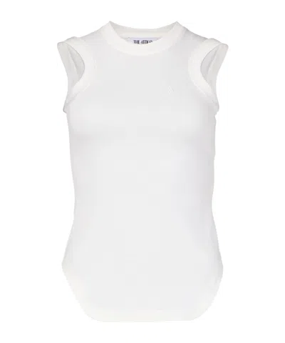 Attico Reese Cotton Jersey Tank Top In White