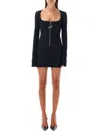 Attico Women's Big Zip Mini Dress In Black