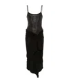 Attico Rhinestone-embellished Midi Dress In Black