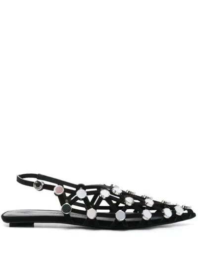 ATTICO SLINGBACK BALLET FLATS WITH CRYSTALS