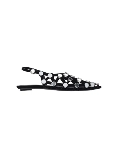 ATTICO SLINGBACK BALLET FLATS WITH "GRID" STUDS