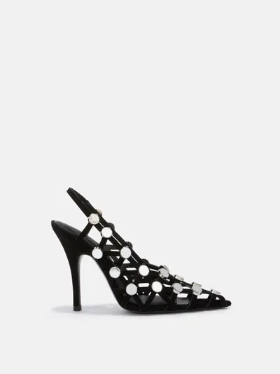 ATTICO SLINGBACK ''GRID'' BLACK