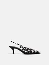 Attico The  Black Open Lattice Design Low-heeled Shoes In Black