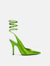 Attico Slingback "venus" Hollographic Green In Lime
