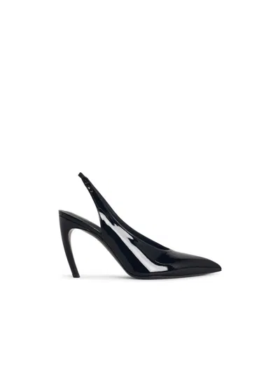 ATTICO SLINGBACK 'VIPER' IN BLACK SYNTHETIC PAINT