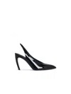 Attico Slingback Viper In Black Synthetic Paint In Black
