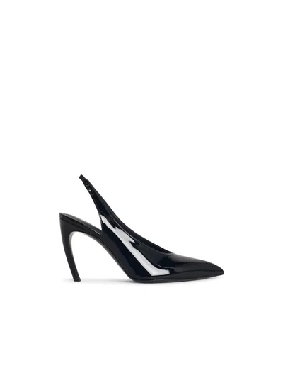 Attico Slingback 'viper' In Black Syntic Paint