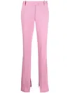 Attico Abram Split Hem Slim Fit Gabardine Pants In Rosa