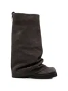 Attico Robin Rounded Square Toe Soft Suede Boots In Multi
