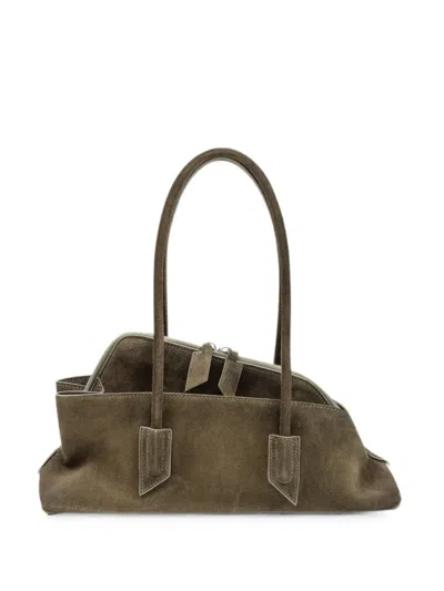 Attico Small La Passeggiata Asymmetric Tote Bag In Green