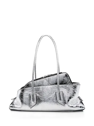 Attico Small La Passeggiata Shoulder Bag In Silver