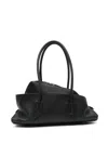 Attico La Passeggiata Small Asymmetric Leather Tote In Black