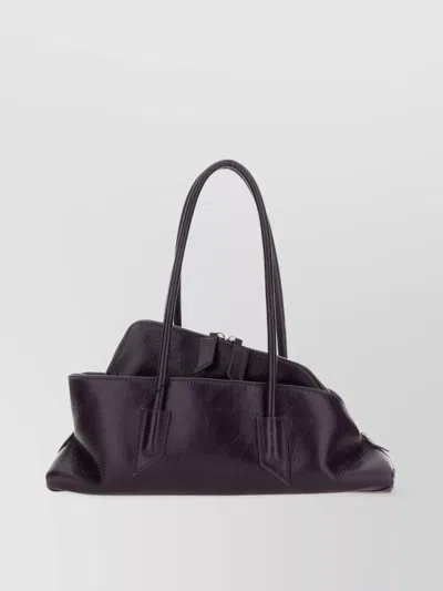 Attico Small Structured Shoulder Bag With Double Handles In Black
