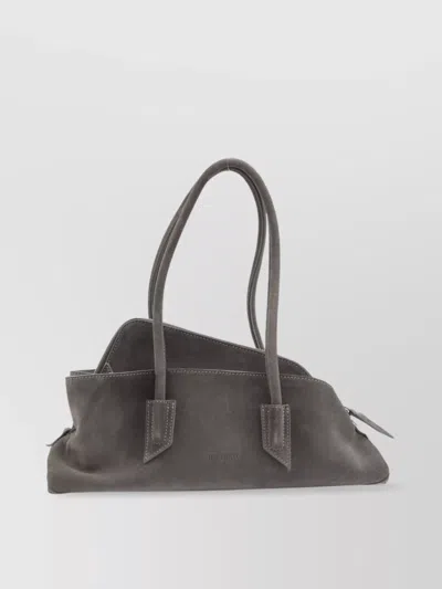 Attico Small Suede Shoulder Bag With Tubular Handles