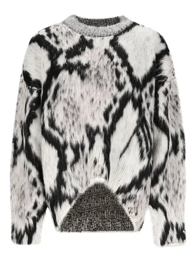 ATTICO SNAKE-PRINT MOHAIR SWEATER