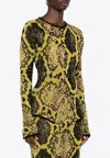 Attico Python Jacquard Cardigan Sweaters And Cardigans Yellow In Yellow