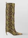 Attico Snakeskin Pattern Knee Length Stiletto Boots