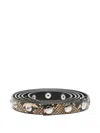 Attico Snakeskin-print Studded Belt In Black