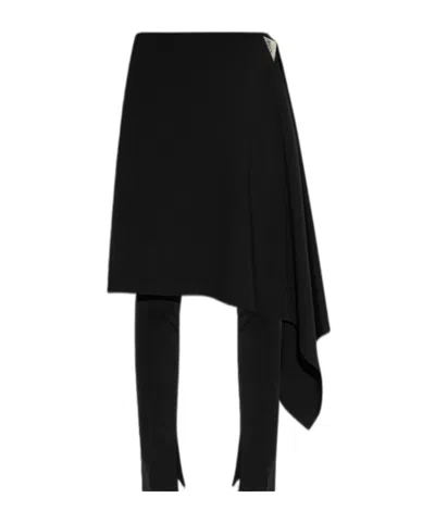 Attico Solid Color Casual Pants In Black