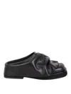 Attico Black Leather Mules In Black