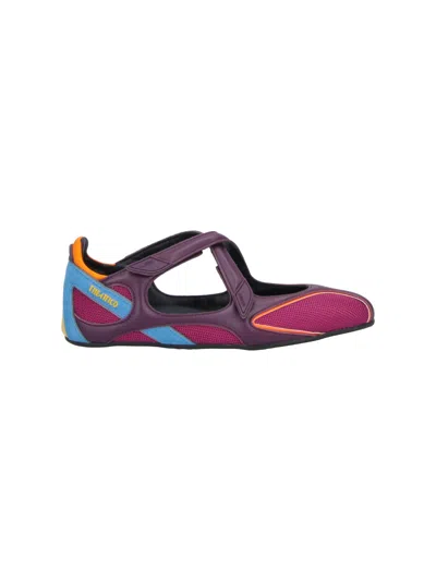Attico Sporty Mesh Flats With Pointed Toe In Multi