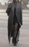 Attico Sprayed Jacquard Coat In Grey