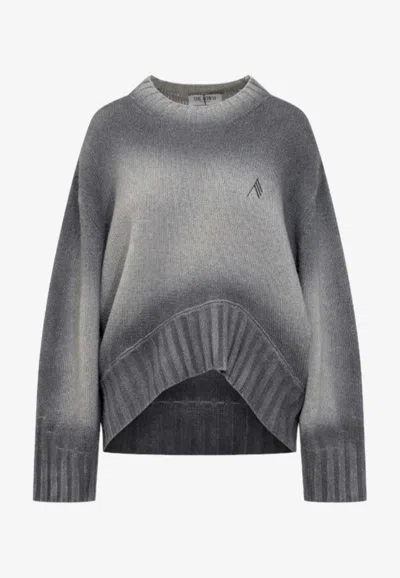 Attico Sprayed Knit Wool Cashmere Sweater In Brown