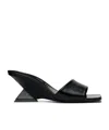 Attico Square-headed High-heeled Sandals In Black