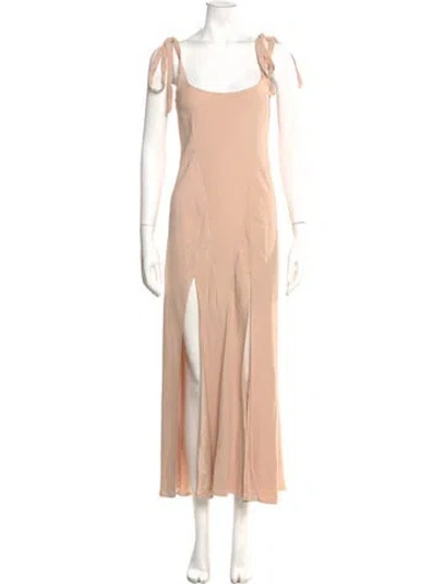 Pre-owned Attico Square Neckline Long Dress In Pink