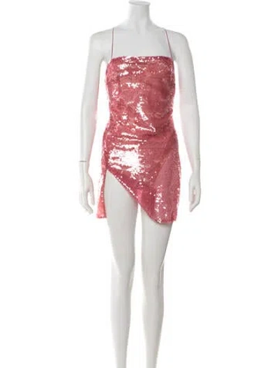 Pre-owned Attico Square Neckline Mini Dress In Multicolor
