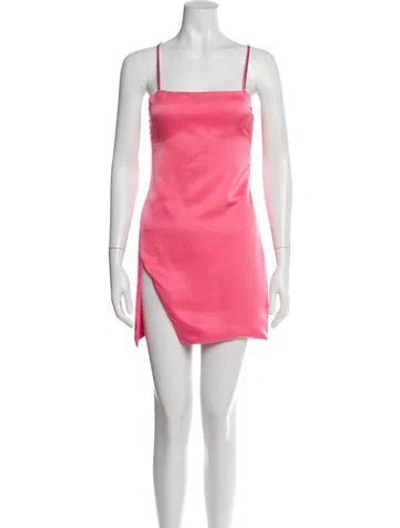 Pre-owned Attico Square Neckline Mini Dress In Pink