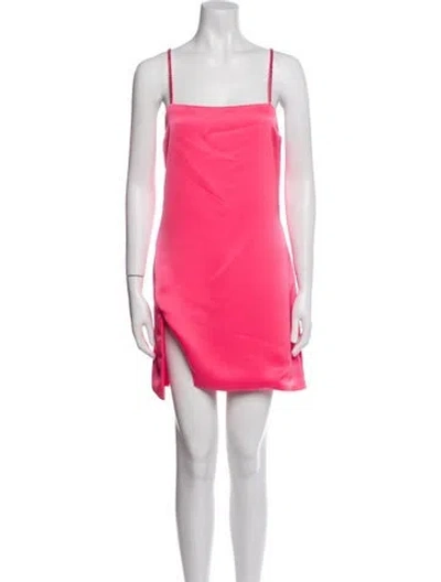 Pre-owned Attico Square Neckline Mini Dress W/ Tags In Red