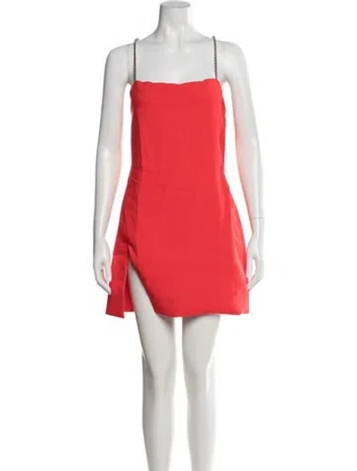 Pre-owned Attico Square Neckline Mini Dress W/ Tags In Red