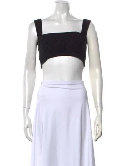 Pre-owned Attico Square Neckline Sleeveless Crop Top W/ Tags In Black/white