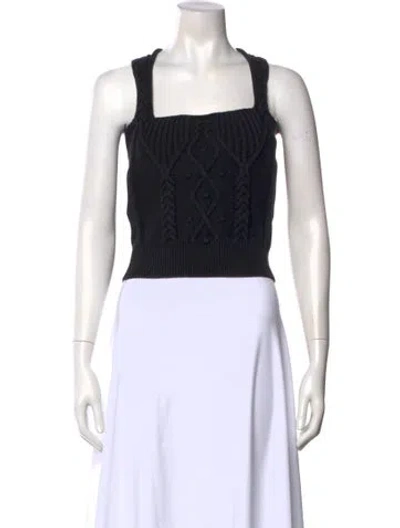 Pre-owned Attico Square Neckline Sleeveless Top In Blue